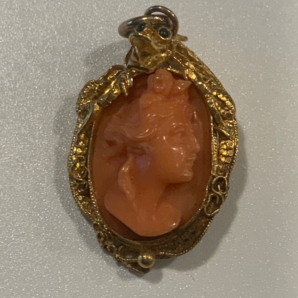 Antique 24 KT Cameo Pendant-Charm